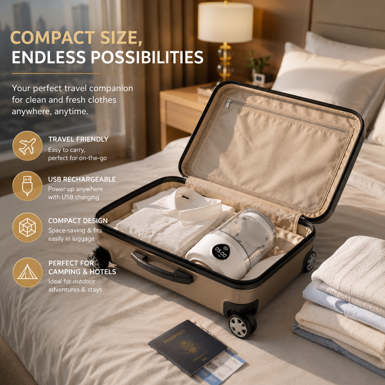 Cordless Portable Mini Washing Machine for Underwear, Socks & Delicate Clothes